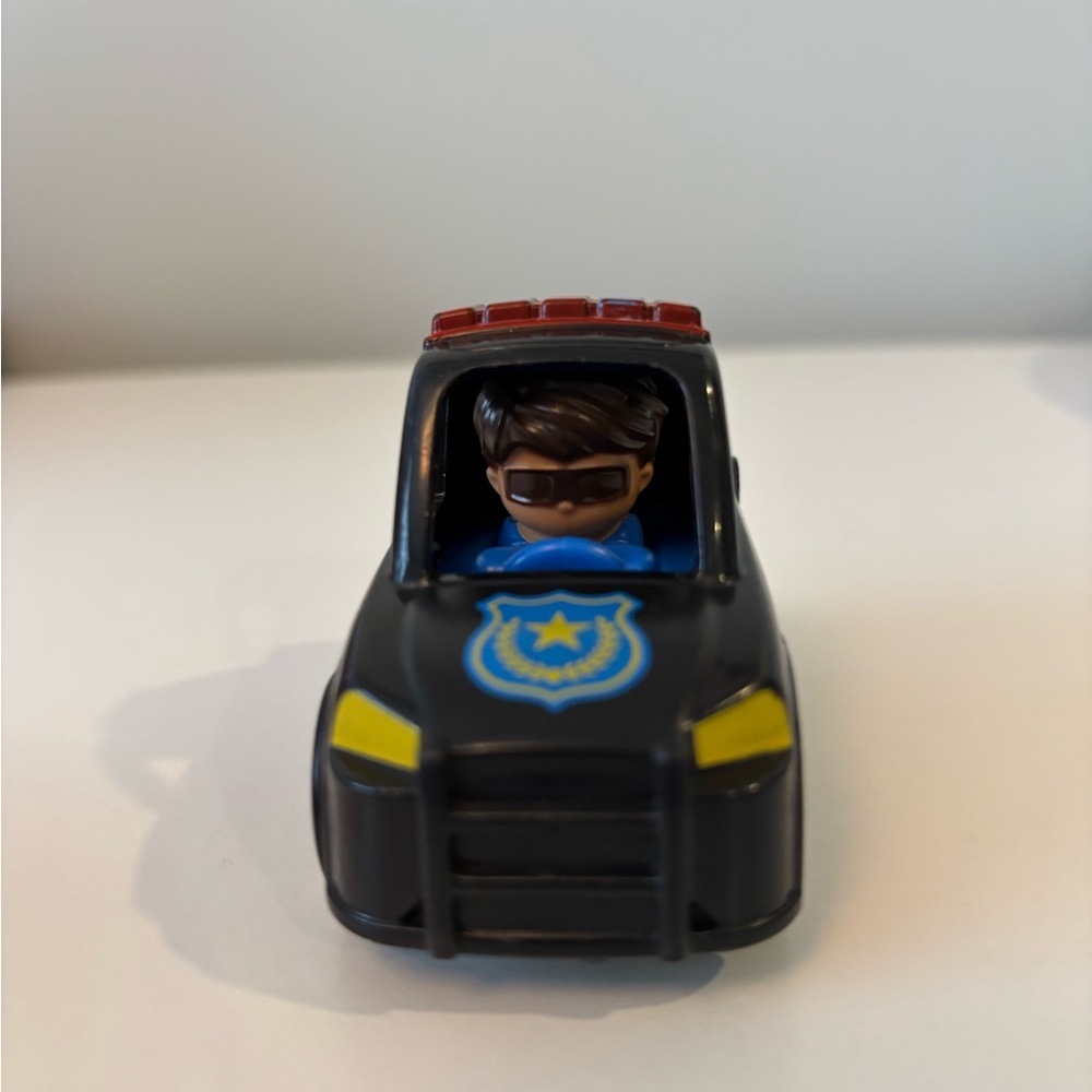 Little People- Wheelie Black Police Toy Car with Figure - Kids Toy
